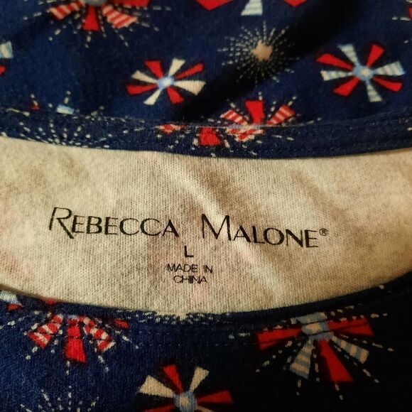 Rebecca Malone Blouse Ladies Large‎ American Fireworks - Picture 7 of 7